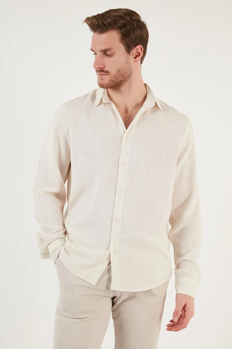 Buratti Linen Look Oversize Fit Shirt Men's Shirt CF24S198102