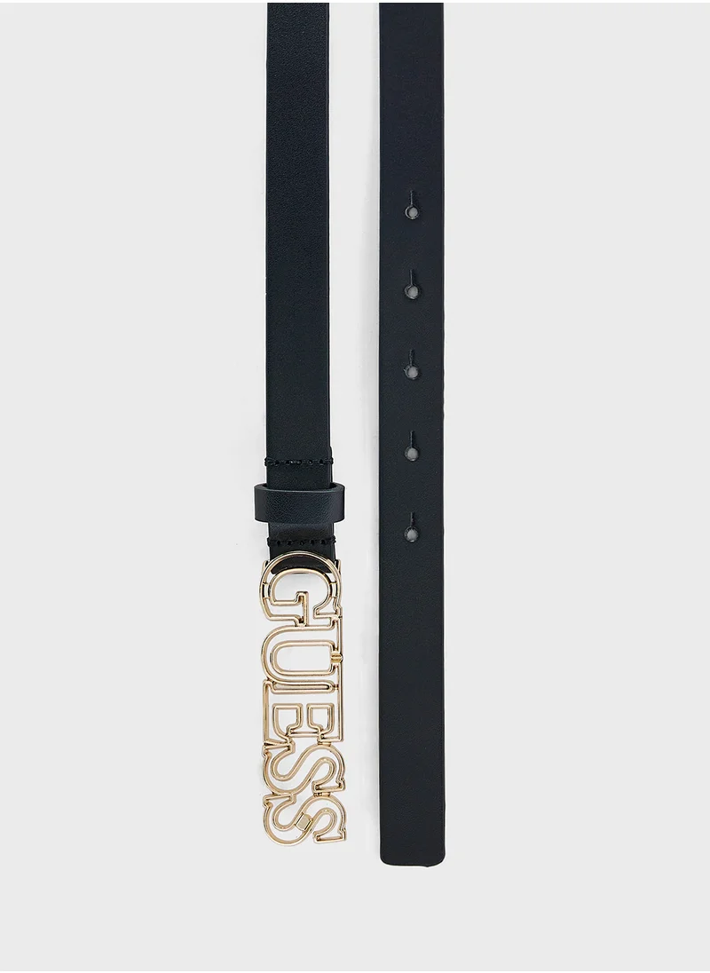 GUESS Logo Detailed Allocated Hole  Belt