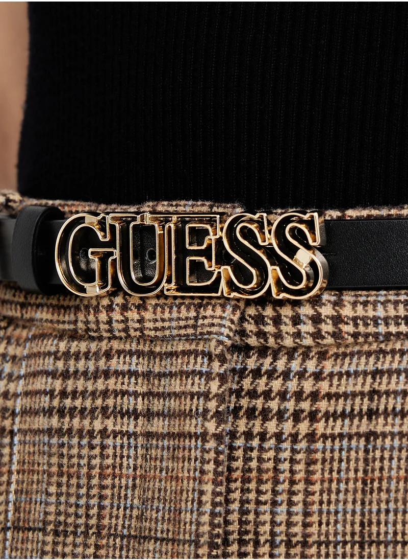 جس Logo Detailed Allocated Hole  Belt