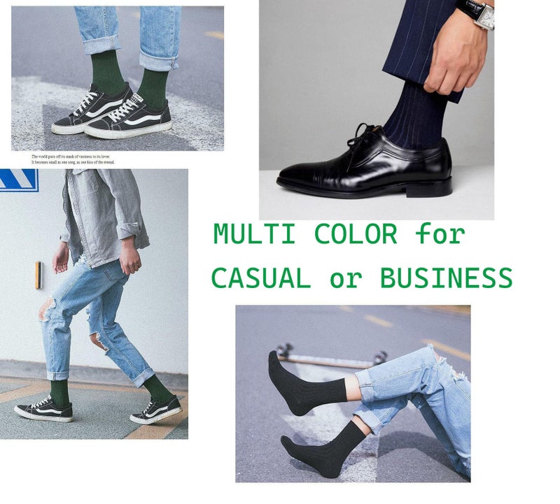 CHUNG Men Coloured Cotton Socks Unisex Novelty Solid Dress Sox Colorful Fashion Fun 6-13 Casual Crew Business Sports,10Pack, 9-13, Solid Color - Image 3