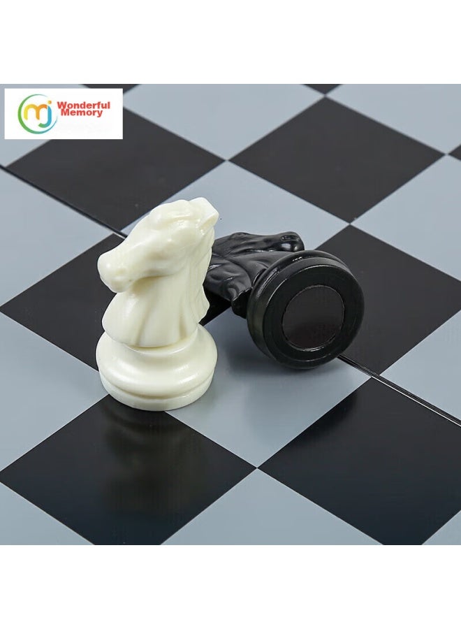 Wonderful Notes Miaoji International Chess Magnetic Foldable Black And White Checkers With Bag, Portable For Training, Teaching, Camping, Large Size Mj8357 - Image 5