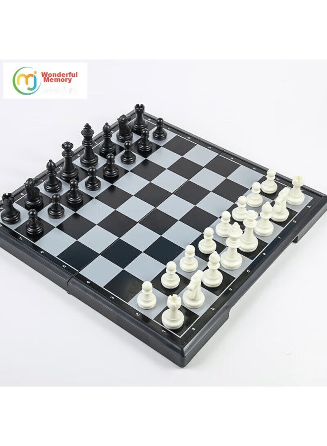 Wonderful Notes Miaoji International Chess Magnetic Foldable Black And White Checkers With Bag, Portable For Training, Teaching, Camping, Large Size Mj8357 - Image 3