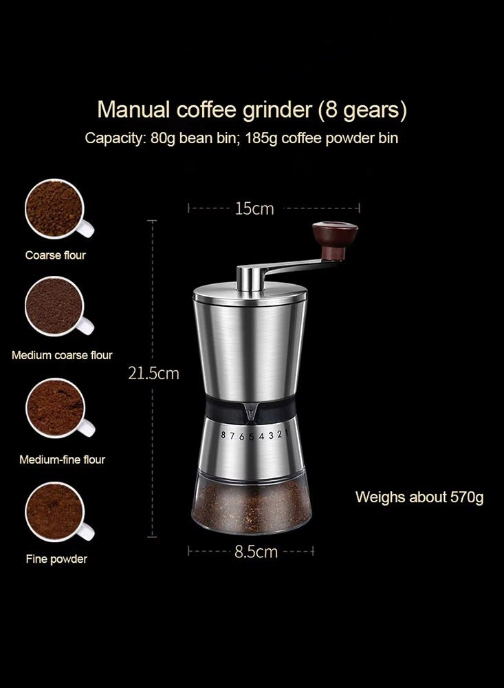 RVETEE 8 Gear adjustable Manual coffee grinder detachable portable grinding machine ceramic grinding core - Image 2