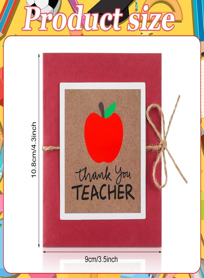 Skyygemm Teacher Gift Card Book Sleeves 5 Card Slots Teacher Appreciation Week Gift Cardholder 4.25 x 3.54 Inch Thank You Money Booklet for Appreciation Holiday Ornament - Image 2