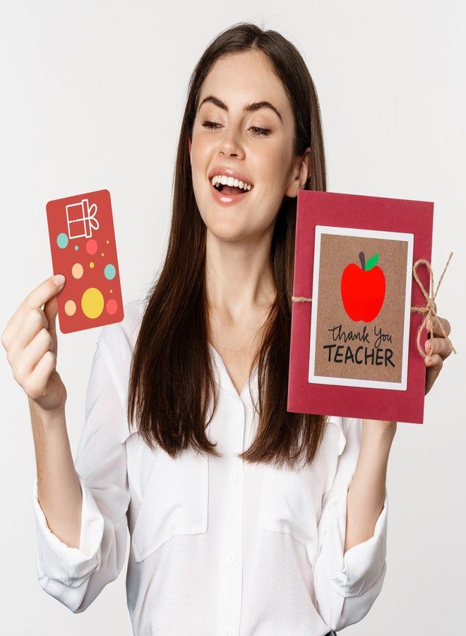 Skyygemm Teacher Gift Card Book Sleeves 5 Card Slots Teacher Appreciation Week Gift Cardholder 4.25 x 3.54 Inch Thank You Money Booklet for Appreciation Holiday Ornament - Image 3