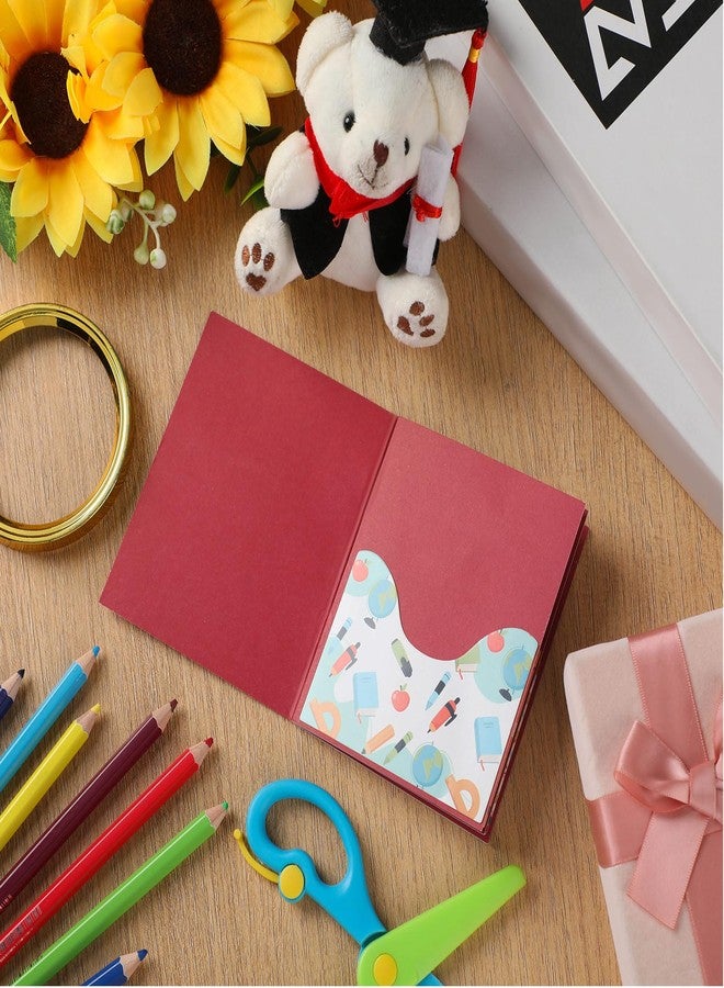 Skyygemm Teacher Gift Card Book Sleeves 5 Card Slots Teacher Appreciation Week Gift Cardholder 4.25 x 3.54 Inch Thank You Money Booklet for Appreciation Holiday Ornament - Image 5