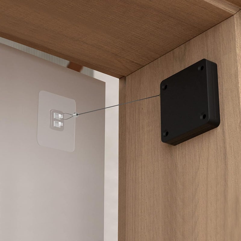 Dephnes PunchFree Automatic Door Closer Multifunctional Automatic Sensor Door Closer Residential Commercial Auto Door Closer with Drawstring Closer Door for Internal Home Store - Image 5
