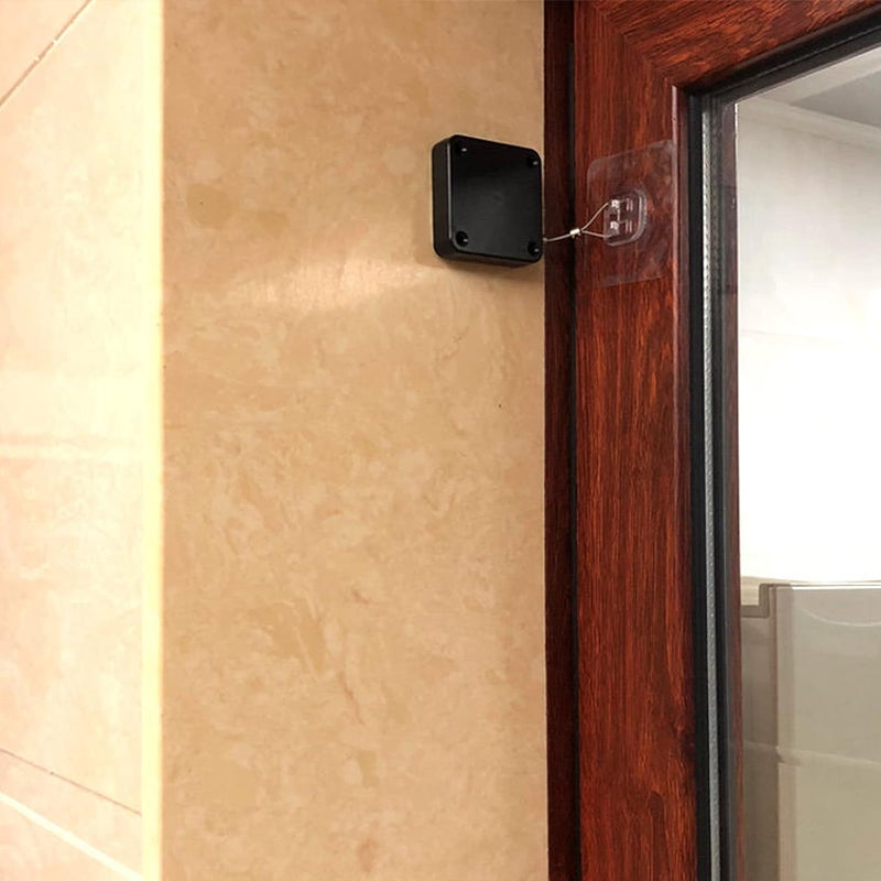 Dephnes PunchFree Automatic Door Closer Multifunctional Automatic Sensor Door Closer Residential Commercial Auto Door Closer with Drawstring Closer Door for Internal Home Store - Image 3