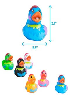 Kicko Kicko Assorted Rubber Ducks - 2 Inches - for Kids, Sensory Play, Stress Relief, Novelty, Stocking Stuffers, Classroom Prizes, Decorations, Supplies, Holidays, Pinata Fillers (Splat Pattern)  - Image 1