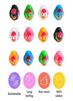 Kicko Kicko Assorted Rubber Ducks - 2 Inches - for Kids, Sensory Play, Stress Relief, Novelty, Stocking Stuffers, Classroom Prizes, Decorations, Supplies, Holidays, Pinata Fillers (Splat Pattern)  - Image 3