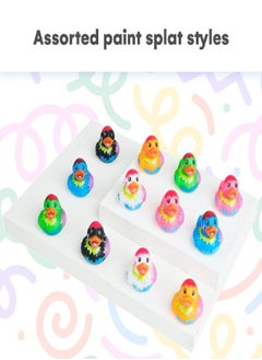 Kicko Kicko Assorted Rubber Ducks - 2 Inches - for Kids, Sensory Play, Stress Relief, Novelty, Stocking Stuffers, Classroom Prizes, Decorations, Supplies, Holidays, Pinata Fillers (Splat Pattern)  - Image 2
