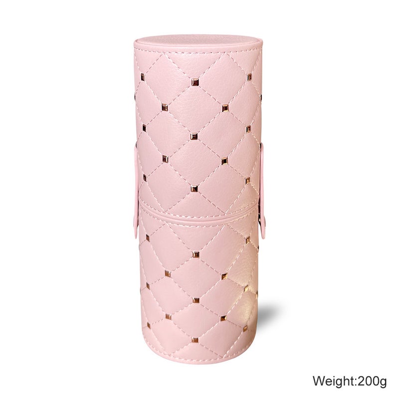 Generic Dustproof Makeup Brush Holder with Cover Pink rivet full barrel 