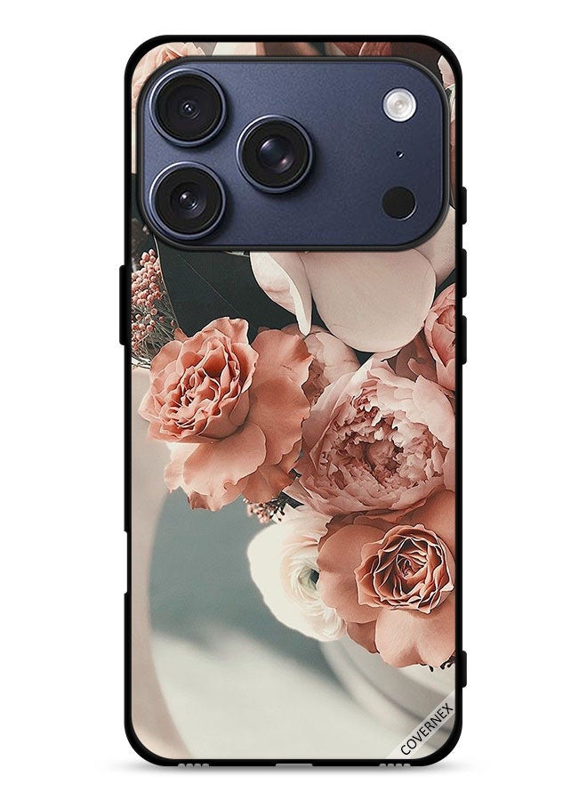 Covernex Apple iPhone 17 Pro Protective Case Cover Bouquet Of Beautiful Peach Flowers - Image 1