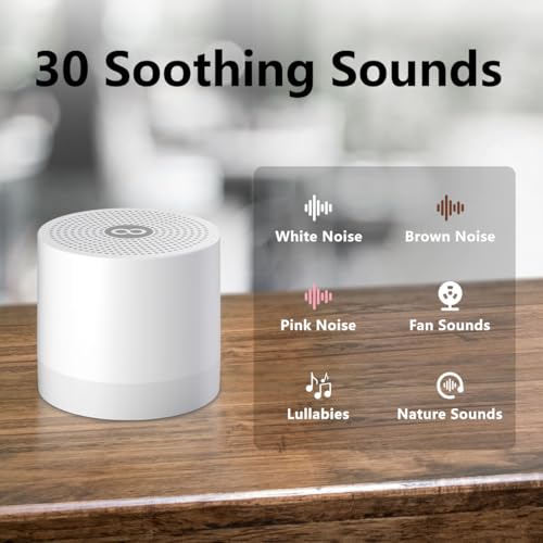 Hushing Sound Machine Mini White Noise Machine with 30 Soothing Sounds for Newborn Baby Kids Adults Portable Rechargeable Sleep Brown Noise Machine 4 Timers Memory Function for Travel Camping Home Office - Image 2
