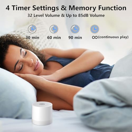 Hushing Sound Machine Mini White Noise Machine with 30 Soothing Sounds for Newborn Baby Kids Adults Portable Rechargeable Sleep Brown Noise Machine 4 Timers Memory Function for Travel Camping Home Office - Image 5