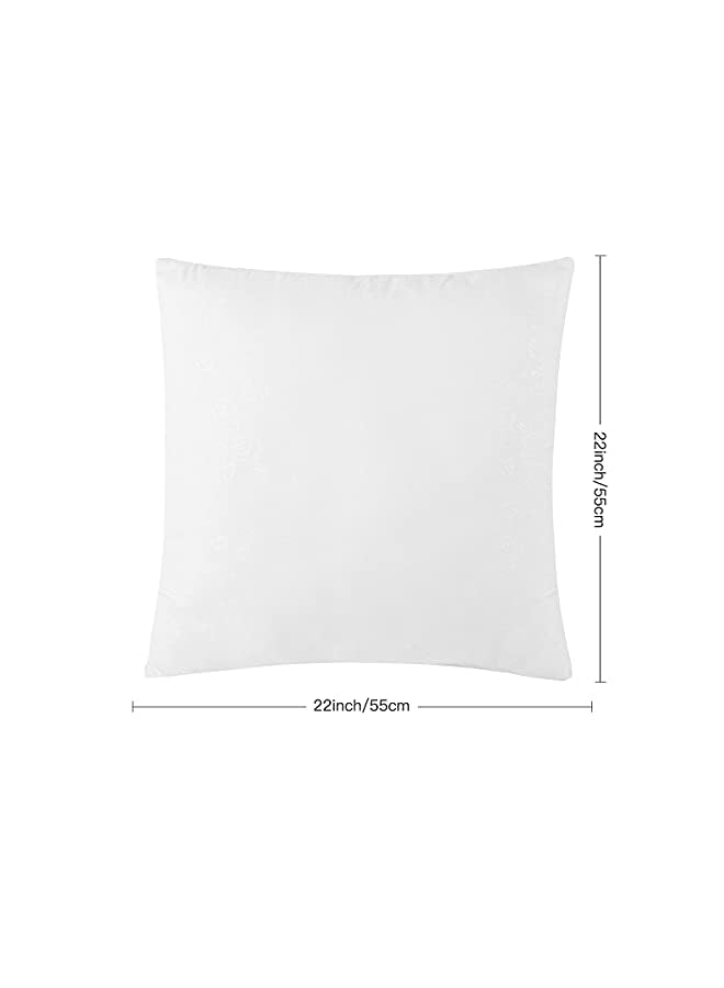 vesus 55 x 55 Cushion Filler Set for 2 Square with Cotton Cover Euro Decoration Cushion Inner 7D Hollowfibre Filling Throw Pillows Inserts for Sofa / Couch / Bed / Indoor / Office Decor - Image 2