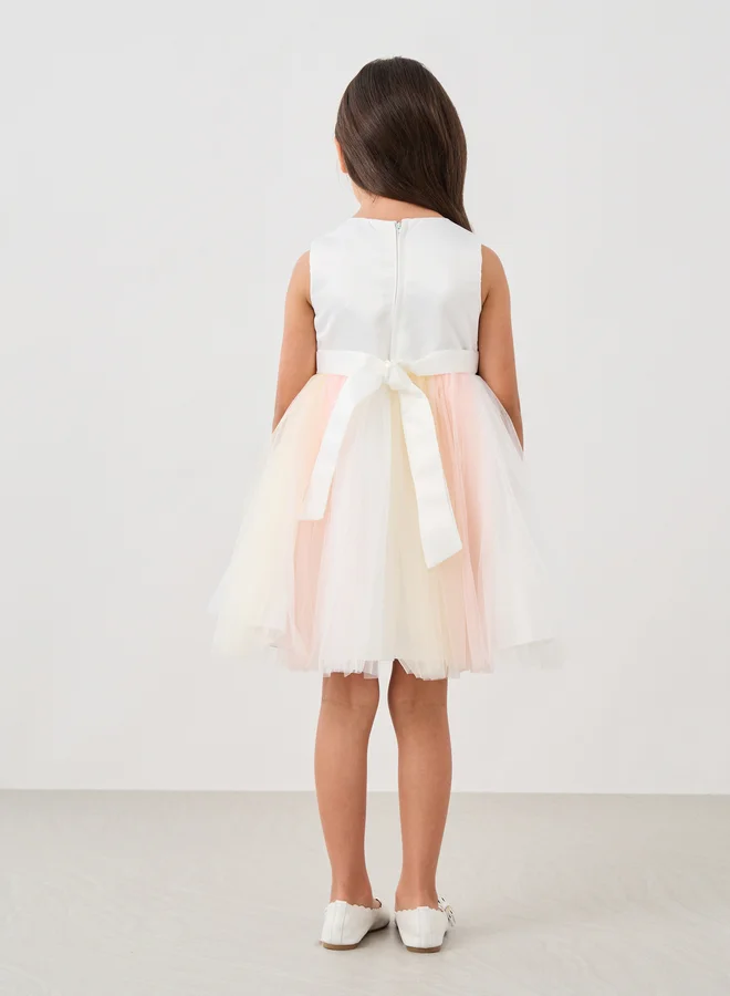 Styli Tulle Flower Dress