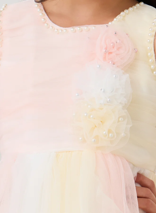 Styli Tulle Flower Dress