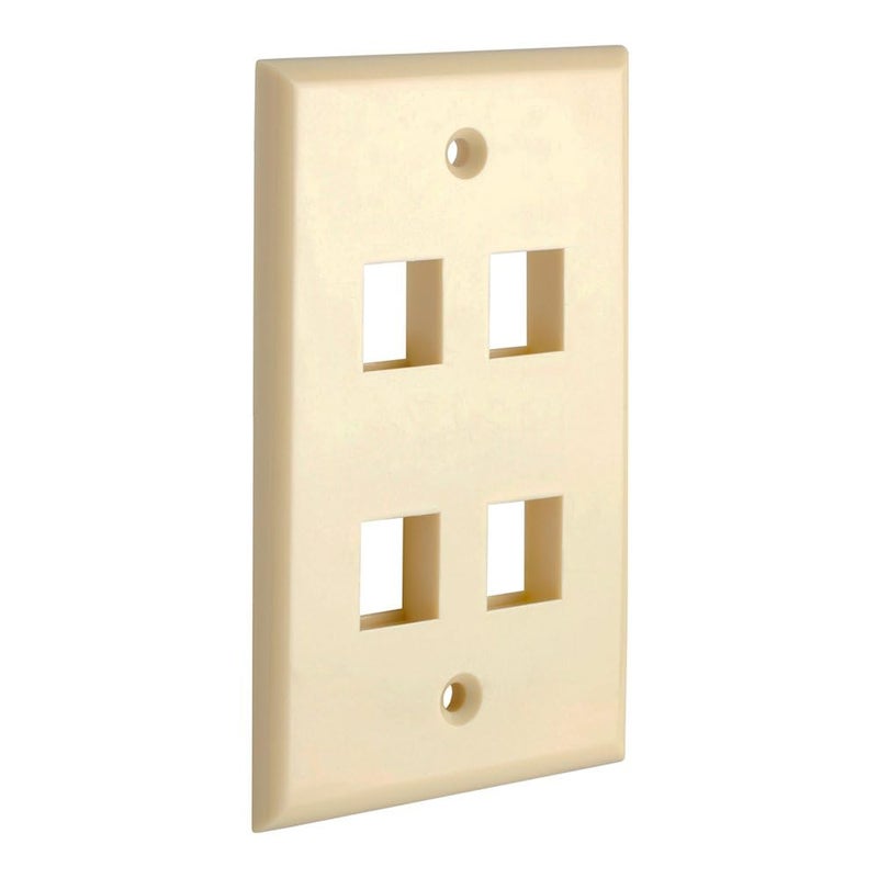 Cmple - 4 Port Keystone Wall Plate 1 Gang Wall Plate with Standard Size Ethernet Wall Plate Keystone Jack Insert Wall Plates - Ivory - Image 5
