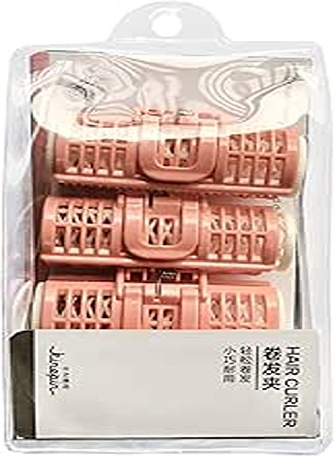 KWONG مجموعة دوفاش 4 قطع من بكرات الشعر البلاستيكية ومشابك مكواة تجعيد الشعر ومجموعة بكرات تصفيف الشعر وأدوات تصفيف الشعر بنفسك للنساء بدون حرارة ولا ضرر للشعر (وردي)