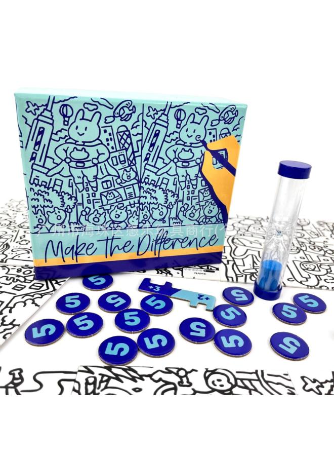 Oink Game This One More Table Game Card Make The Difference Painting Different Find Different-Color:make The Difference