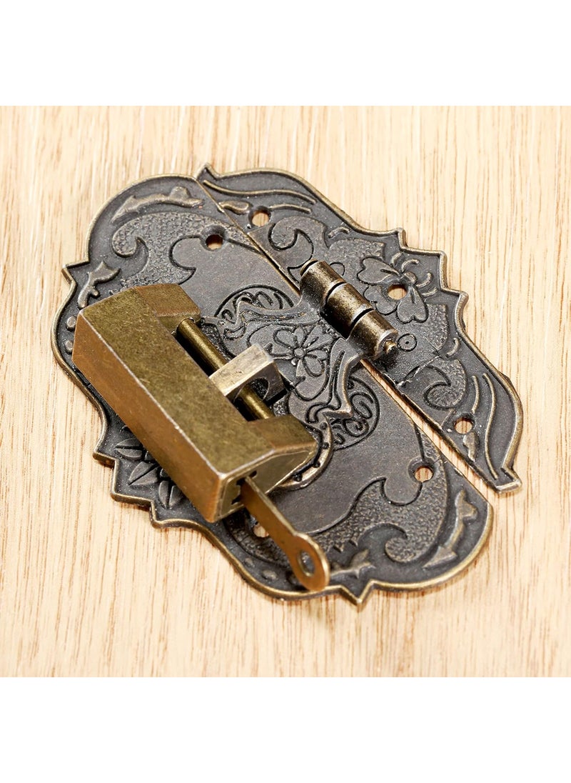 Dophee dophee Retro Decorative Lock Latch Hasps Pulls Handles Hinges and Corner Brackets Hardware Kit for Jewelry Box Cabinet Wooden Box Handcrafts Project  - Image 4