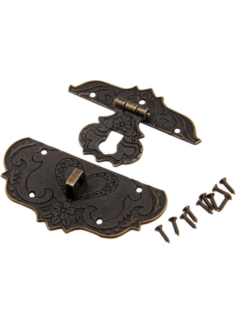 Dophee dophee Retro Decorative Lock Latch Hasps Pulls Handles Hinges and Corner Brackets Hardware Kit for Jewelry Box Cabinet Wooden Box Handcrafts Project  - Image 2