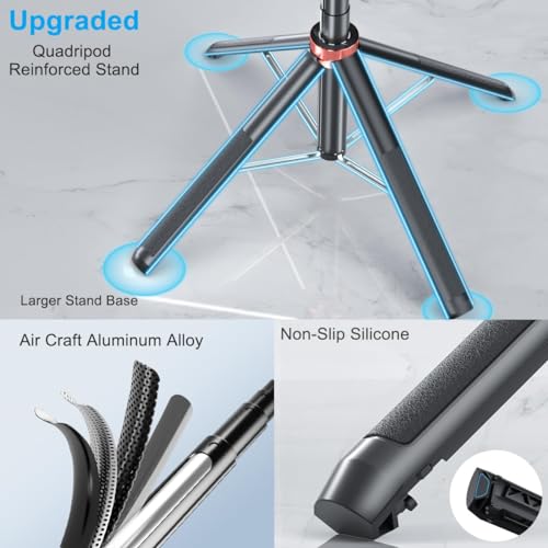 HOLD UP Selfie Stick with Balance Handle & Recharable BT Remote, Stable 4 Leg Design, Selfie Stick with Tripod Stand for 360° Panoramic Shoot, 71" Long, Made for Phones, Ring Light, Gopro, Camera - Image 2