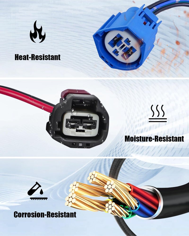 Tavaski Cooling Fan Control Relay Module Connection Harness Fit for Ford F-150 Focus Fusion Mustang Escape Taurus Lincoln MKZ MKX Mercury Milan, Pigtail Wiring Harness Plug Replace 9U2Z14S411LB WPT-1361 - Image 3