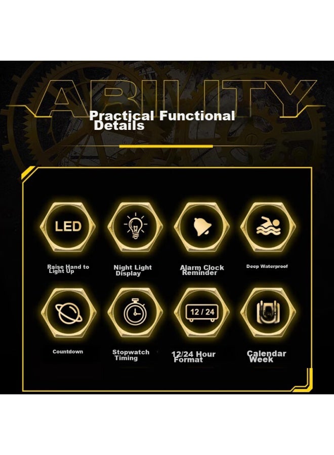 MAX-G Men'S Steel Heart Sports Waterproof Trendy Student Digital Watch, Birthday Gift For Boyfriend Or Husband - Image 4