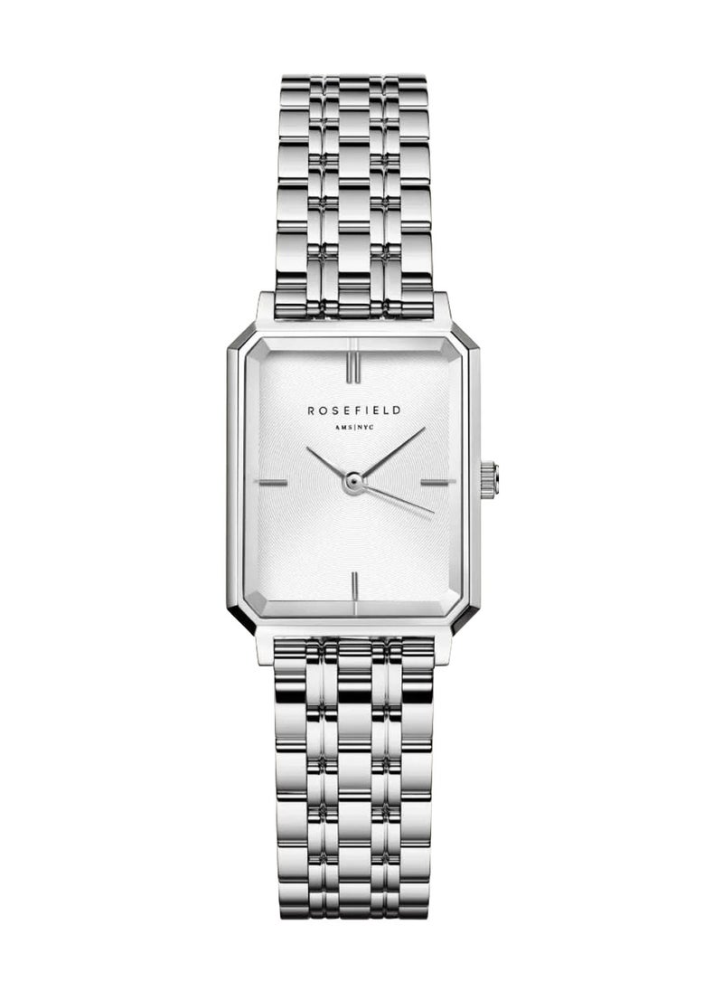 RoseField Women's Octagon XS Silver-Engraved Analog Quartz Stainless Steel Watch OWGSS-O63 - 19mm  - Image 1