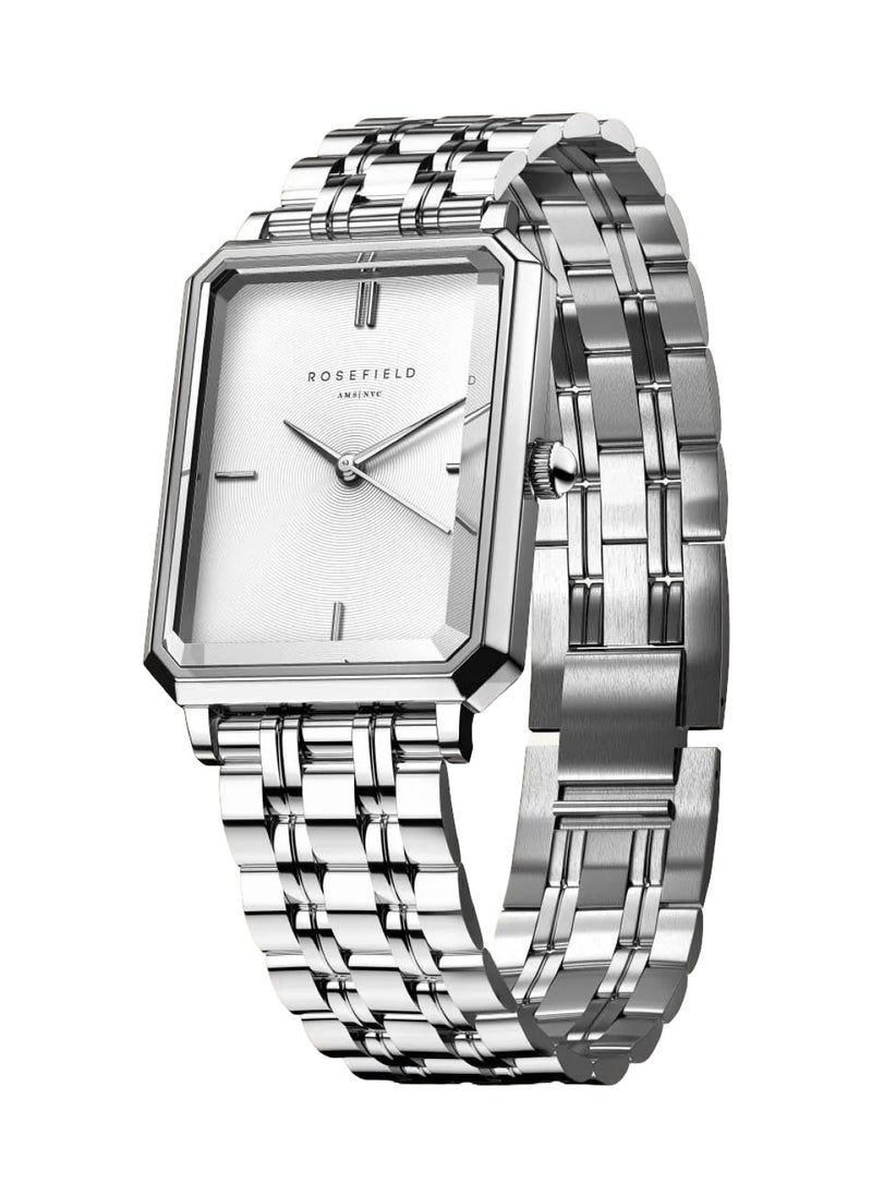 RoseField Women's Octagon XS Silver-Engraved Analog Quartz Stainless Steel Watch OWGSS-O63 - 19mm  - Image 3