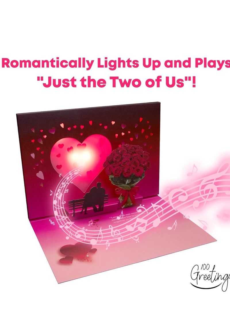 Pop Up Card Day, Lights & Music Pop Up Happy Anniversary Plays Song 'Just The Two of Us' Cards for Husband Wedding Present for Wife, Couple | Her, Him - Image 2