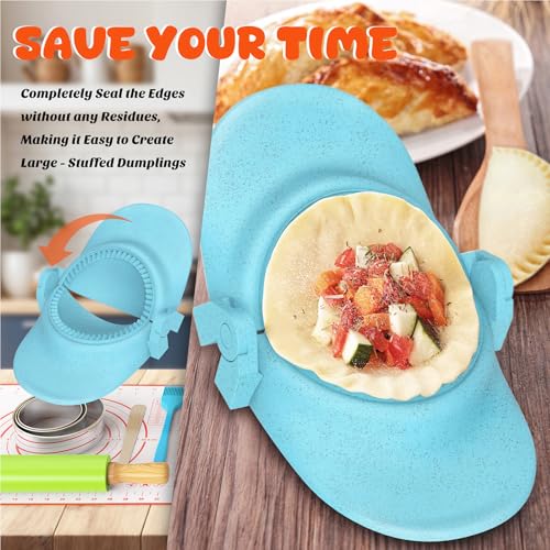 NAMUPIE 7 Piece Dumpling Maker Kit - All-in-One Empanada Maker Set with Press Molds & Ring Cutters, BPA-Free Kitchen Accessories for Home Cooking, Family/Friends Fun Gift (Blue) - Image 3