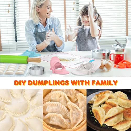NAMUPIE 7 Piece Dumpling Maker Kit - All-in-One Empanada Maker Set with Press Molds & Ring Cutters, BPA-Free Kitchen Accessories for Home Cooking, Family/Friends Fun Gift (Blue) - Image 5