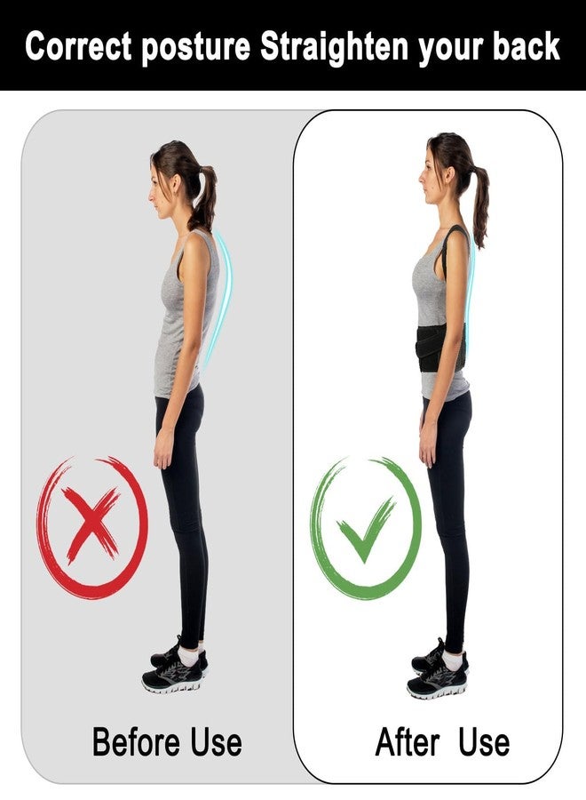 DOLTAS Back Brace Posture Corrector Belt For Lower And Upper Back Pain Relief with Breathable Air Mesh Fabric for Man & Woman Universal (BLACK) - Image 5