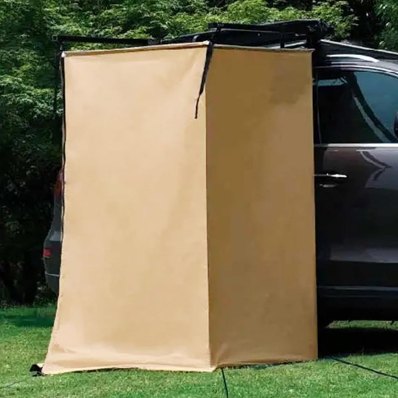 Jelquix Vehicle Side Shower Tent, Portable Privacy Awning Shower Tent, Oxford Khaki Car Side Room with Zipper Tie Down Straps, Ideal for Outdoor Camping, Bathroom & Changing Room - Image 1