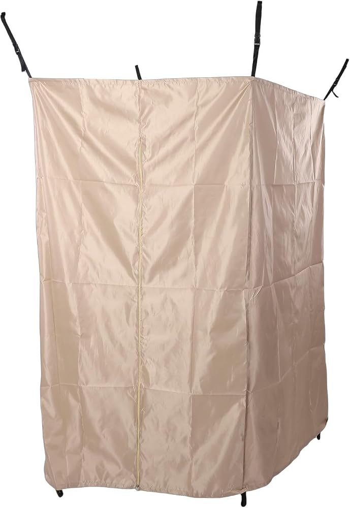 Jelquix Vehicle Side Shower Tent, Portable Privacy Awning Shower Tent, Oxford Khaki Car Side Room with Zipper Tie Down Straps, Ideal for Outdoor Camping, Bathroom & Changing Room - Image 2