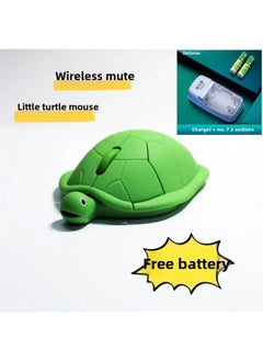 Personalized Student Cute Mouse Small Turtle Shape Fun Mouse Wireless Mouse Mute Computer Cartoon Creative-Color:Turtle Mouse (wireless) + Charger + Rechargeable Battery-Interface:Official Standard