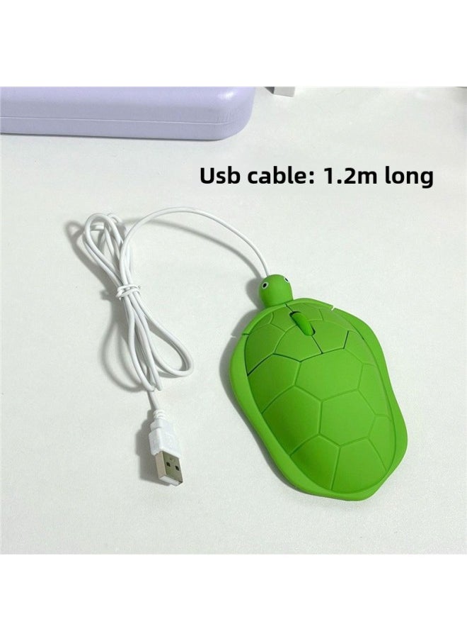 Generic - Personalized Student Cute Mouse Small Turtle Shape Fun Mouse Wireless Mouse Mute Computer Cartoon Creative-Color:Turtle Mouse (wireless) + Charger + Rechargeable Battery-Interface:Official Standard - Image 1