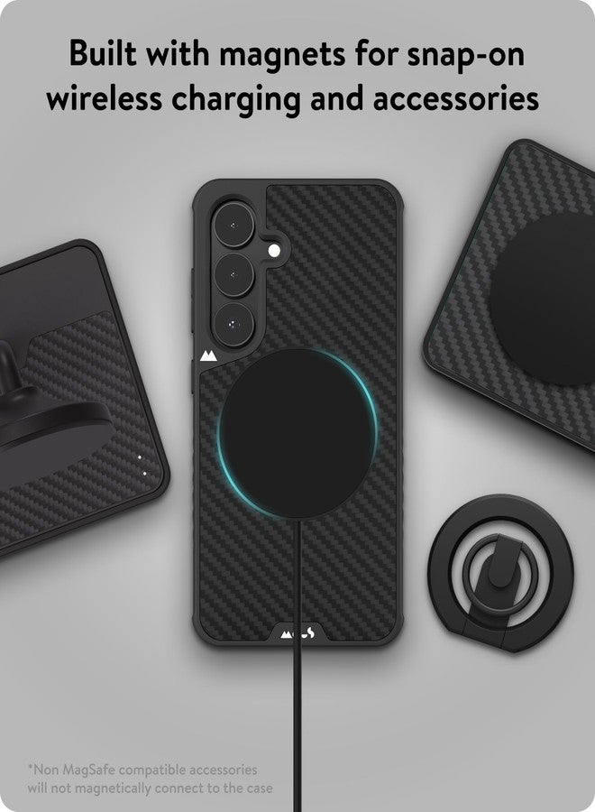 Mous for Samsung Galaxy S25 Plus Case MagSafe Compatible - Limitless 6.0 - Carbon Fibre - Protective Shockproof Phone Cover - Image 5