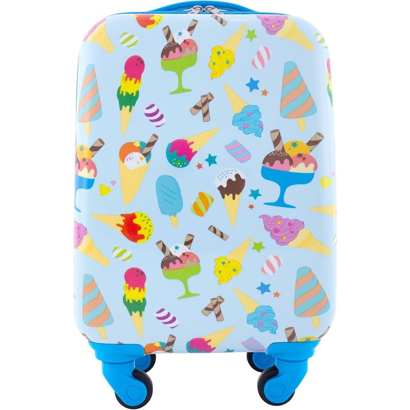 Unisex Kid's 5 Pcs Luggage Travel Set for airport and school use, durable polyester fabric, vibrant blue color, lightweight and stackable design - Image 2
