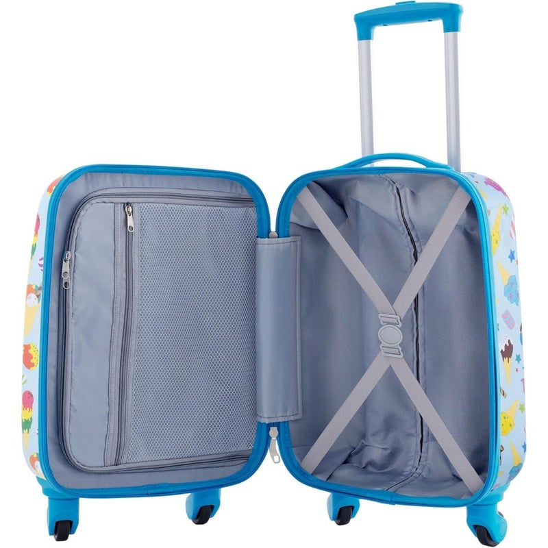 Unisex Kid's 5 Pcs Luggage Travel Set for airport and school use, durable polyester fabric, vibrant blue color, lightweight and stackable design - Image 4