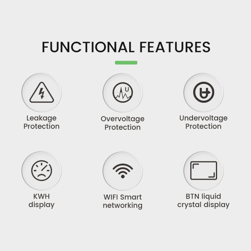 tongou Tuya WiFi Intelligent Energy Meter with Metering Voltage Power Electricity Monitoring Leakage Protector 63A AC85-300V with LCD Display Support APP Remote Control Compatible with Google - Image 2