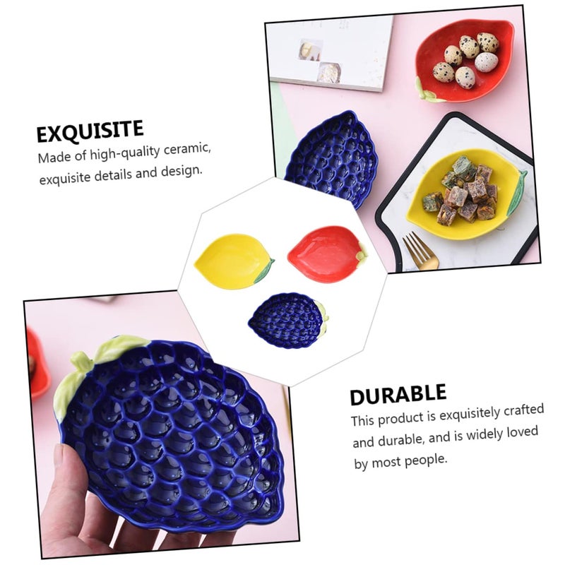 3 Piece Ceramic Fruit Snack Plates Set For Home Decor And Entertaining - Image 5
