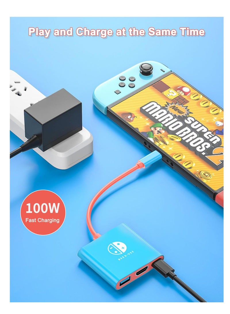 SYOSI Switch Dock for Nintendo Switch & OLED, Nintendo Switch Docking Station for TV,Nintendo Switch Base Accessories,Portable Switch Travel Dock,USB C to HDMI Adapter for Steam Deck/MacBook/Laptop - Image 2