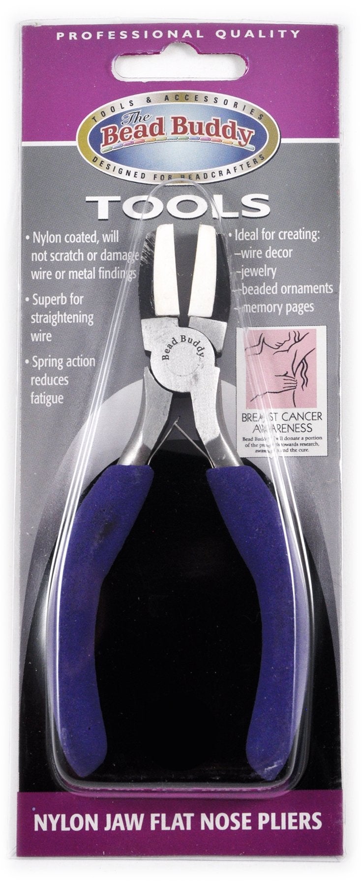 Bead Buddy Nylon Jaw Flat Nose Pliers - Great for Creating Jewelry, Beaded Ornaments, Wire Decor - Nylon Coated, Won't Scratch or Damage Wire or Metal Findings - Image 1