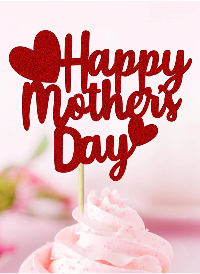 Generic - Happy Mother’s Day Cake Toppers Set The set comes with four different designs such as “Best Mom”, “#1 Mom”, and “Happy Mother’s Day”, making them perfect for decorating cakes or treats on this special day. - Image 1