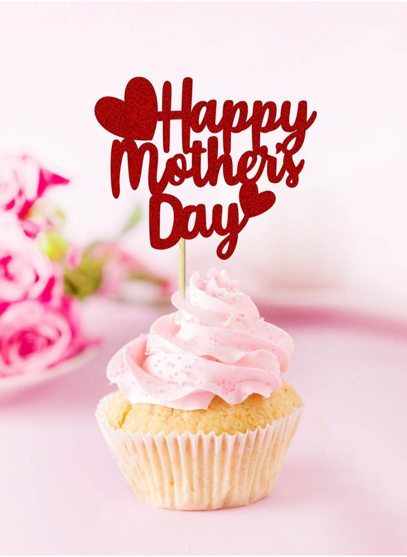 Generic - Happy Mother’s Day Cake Toppers Set The set comes with four different designs such as “Best Mom”, “#1 Mom”, and “Happy Mother’s Day”, making them perfect for decorating cakes or treats on this special day. - Image 1