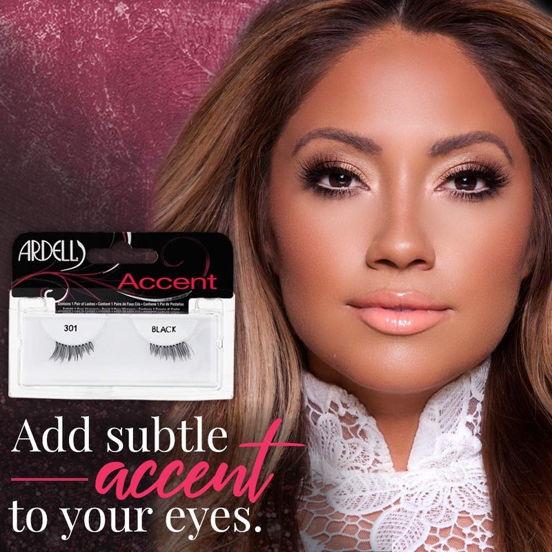Ardell Accent Half Lashes 301 - Natural Cat Eye Lashes Wispy False Eyelashes for Outer Corner Volume, 4 Pack - Image 2